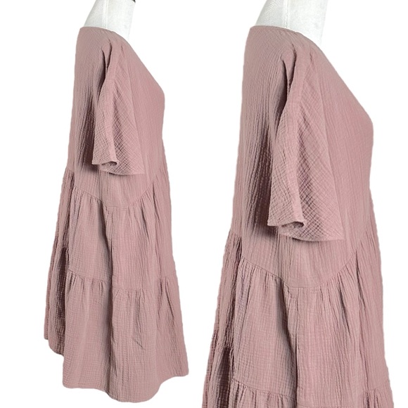 Madewell Dusty Mauve Tiered Mini Dress - Picture 7 of 12